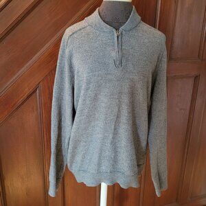 Express Gray Merino Wool Blend Half-Zip Sweater Size XXL